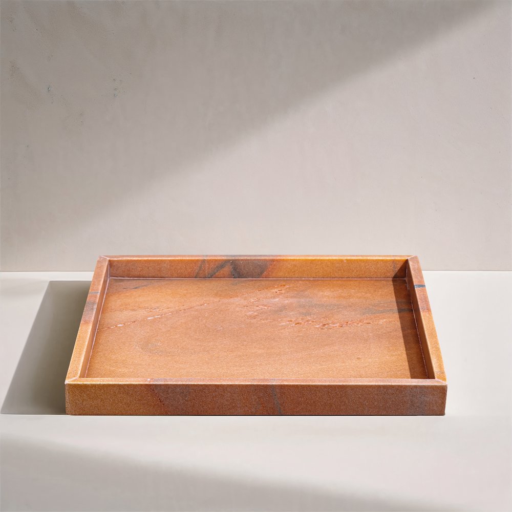 Barletta Pink Square Marble Tray. Picture 4