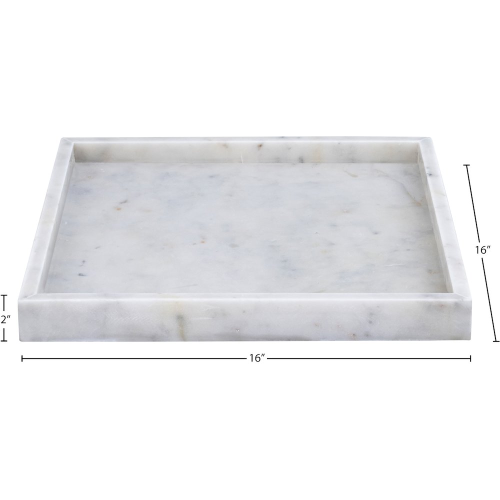 Barletta White Square Marble Tray. Picture 5