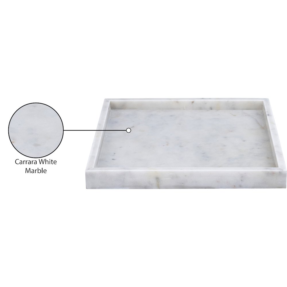 Barletta White Square Marble Tray. Picture 3