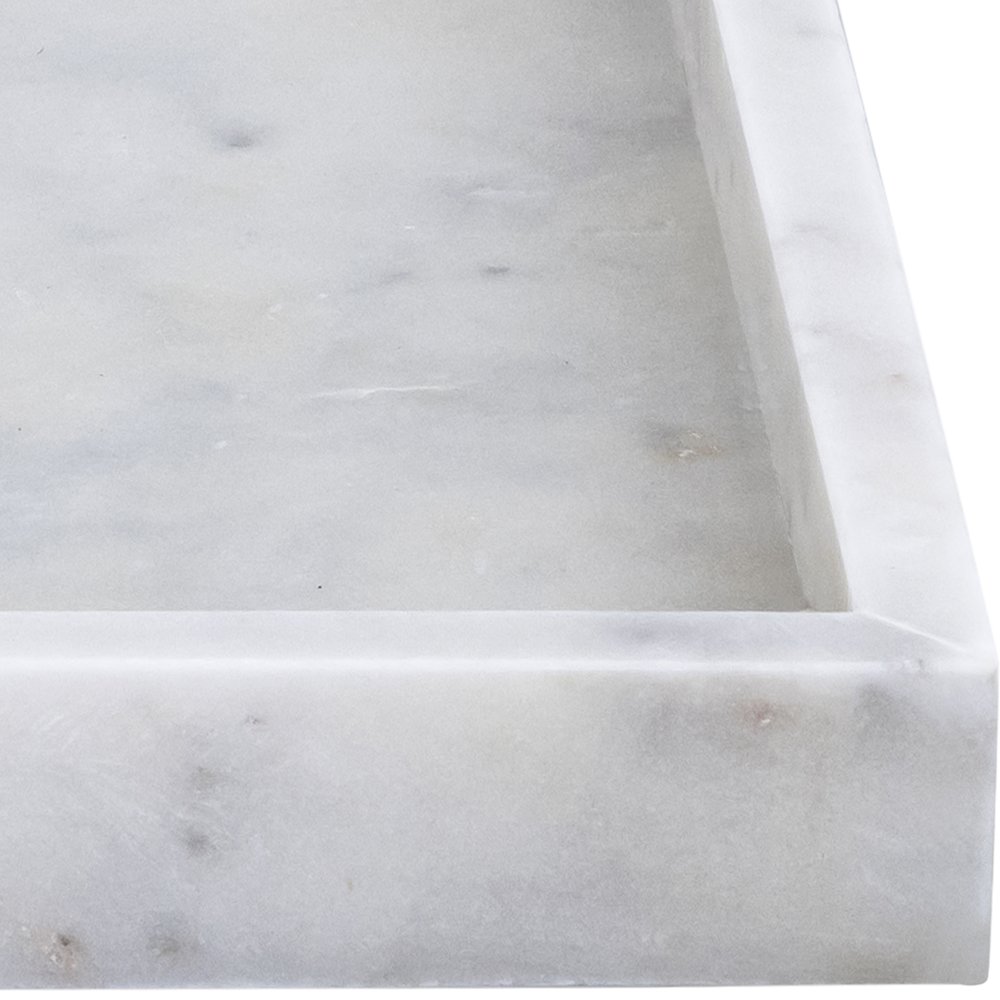 Barletta White Square Marble Tray. Picture 2