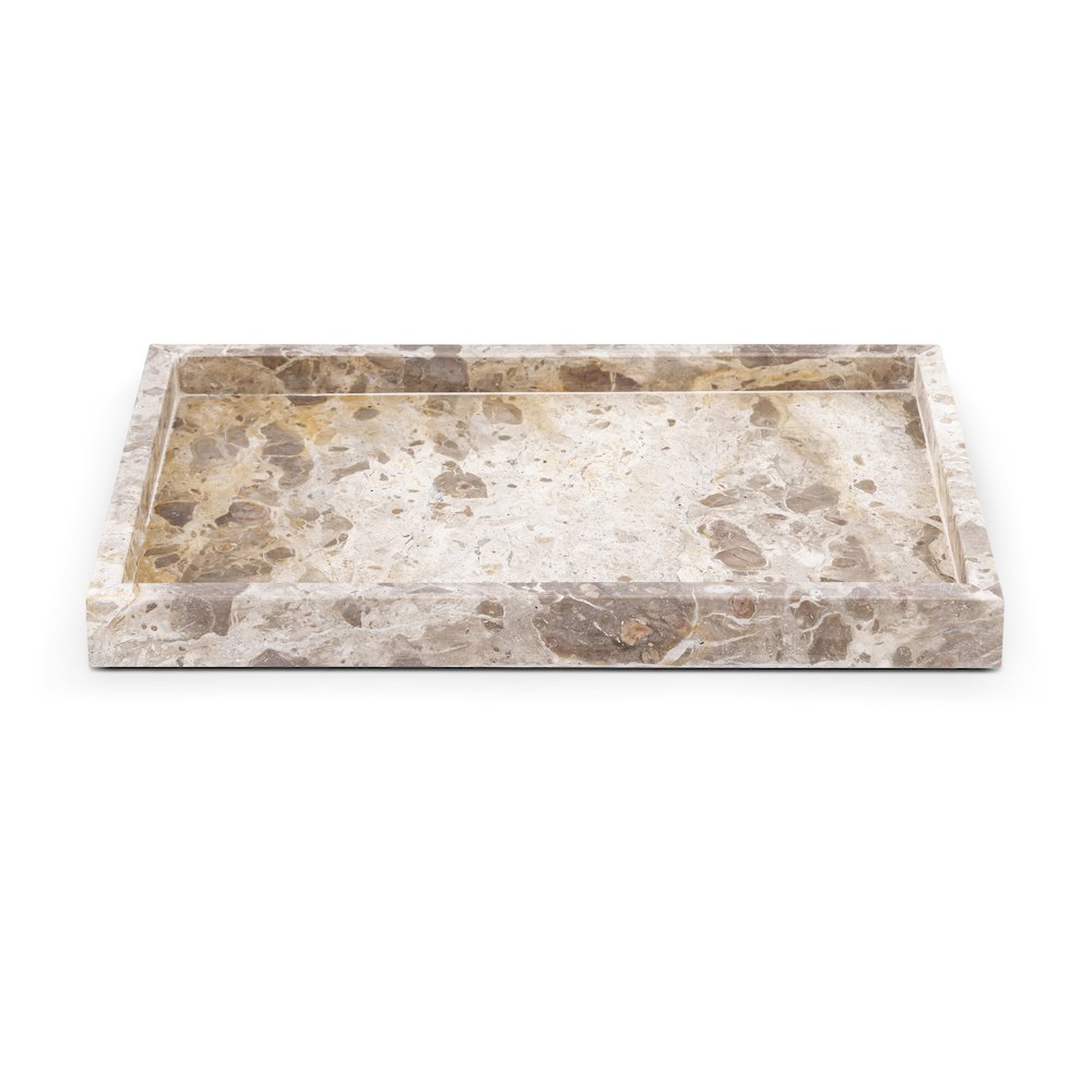 Barletta Beige Rectangular Marble Tray. Picture 1