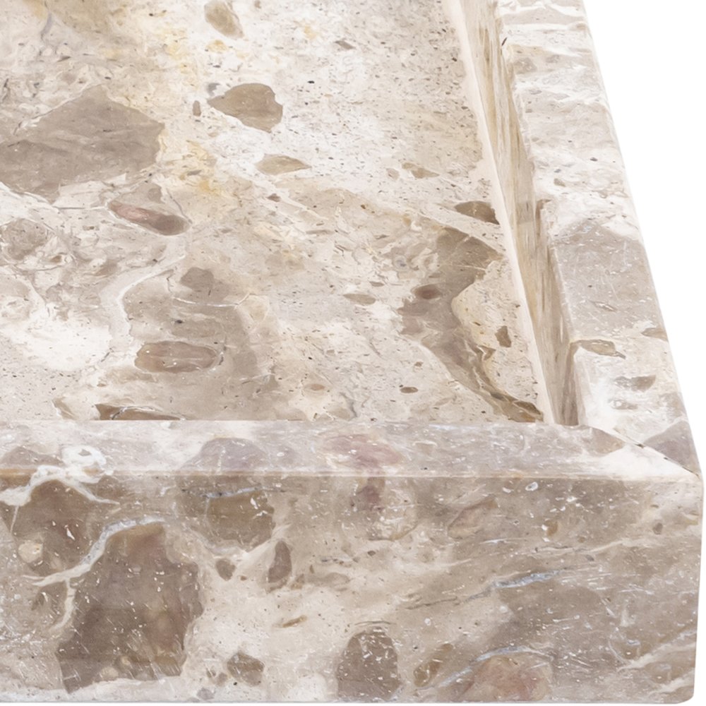 Barletta Beige Rectangular Marble Tray. Picture 2