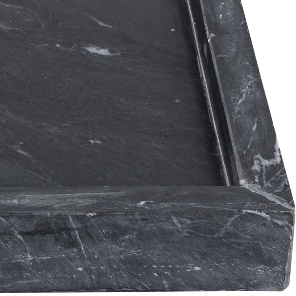 Barletta Black Rectangular Marble Tray. Picture 2