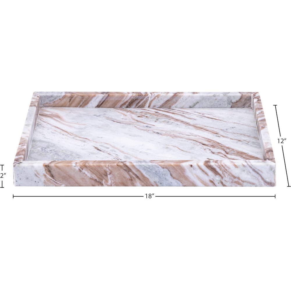 Barletta Brown Rectangular Marble Tray. Picture 5