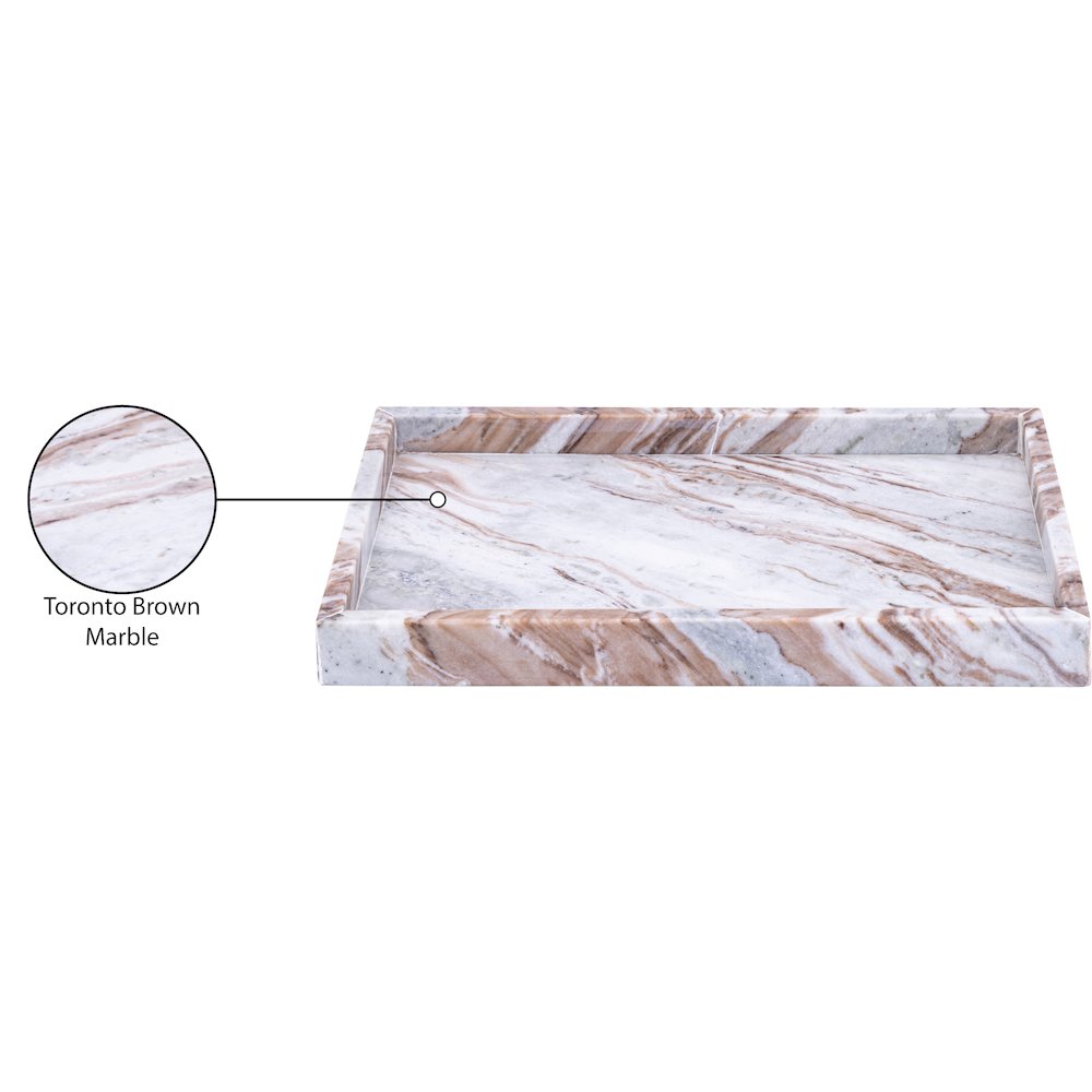 Barletta Brown Rectangular Marble Tray. Picture 3
