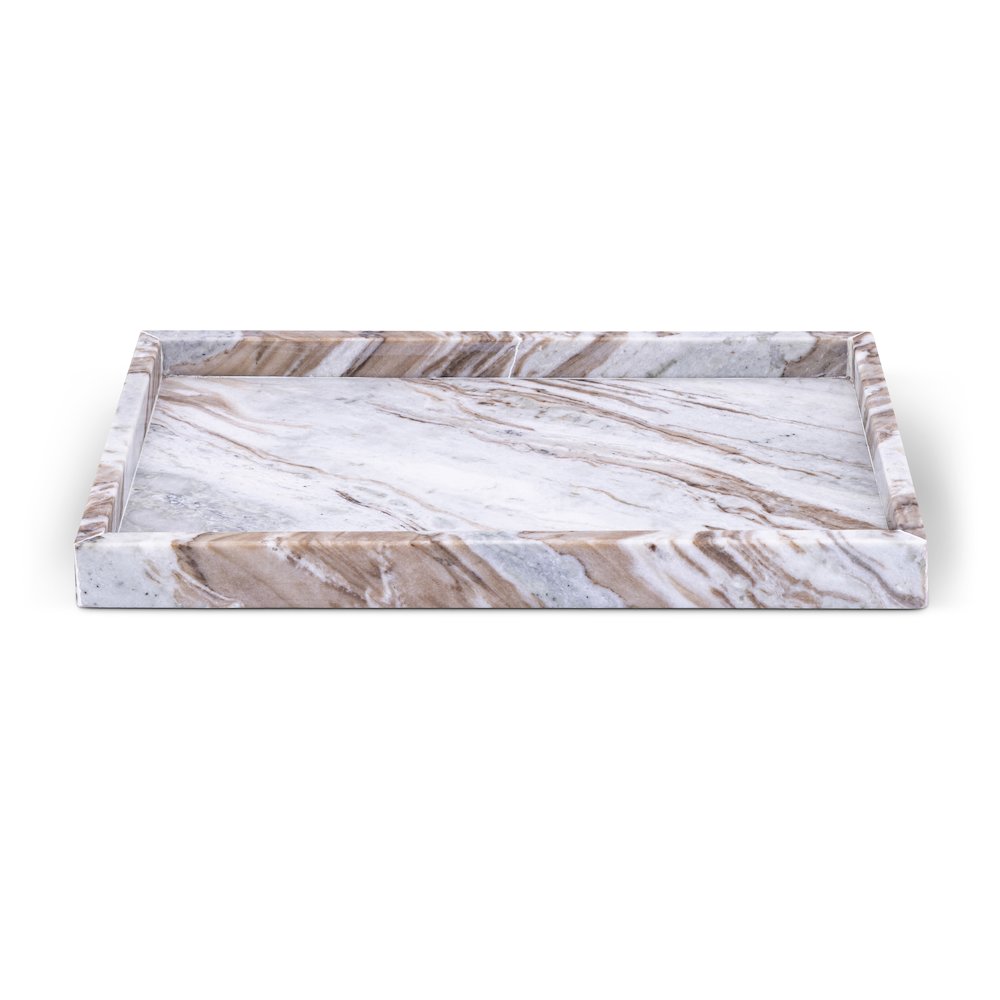 Barletta Brown Rectangular Marble Tray. Picture 1