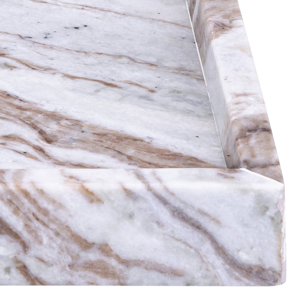 Barletta Brown Rectangular Marble Tray. Picture 2