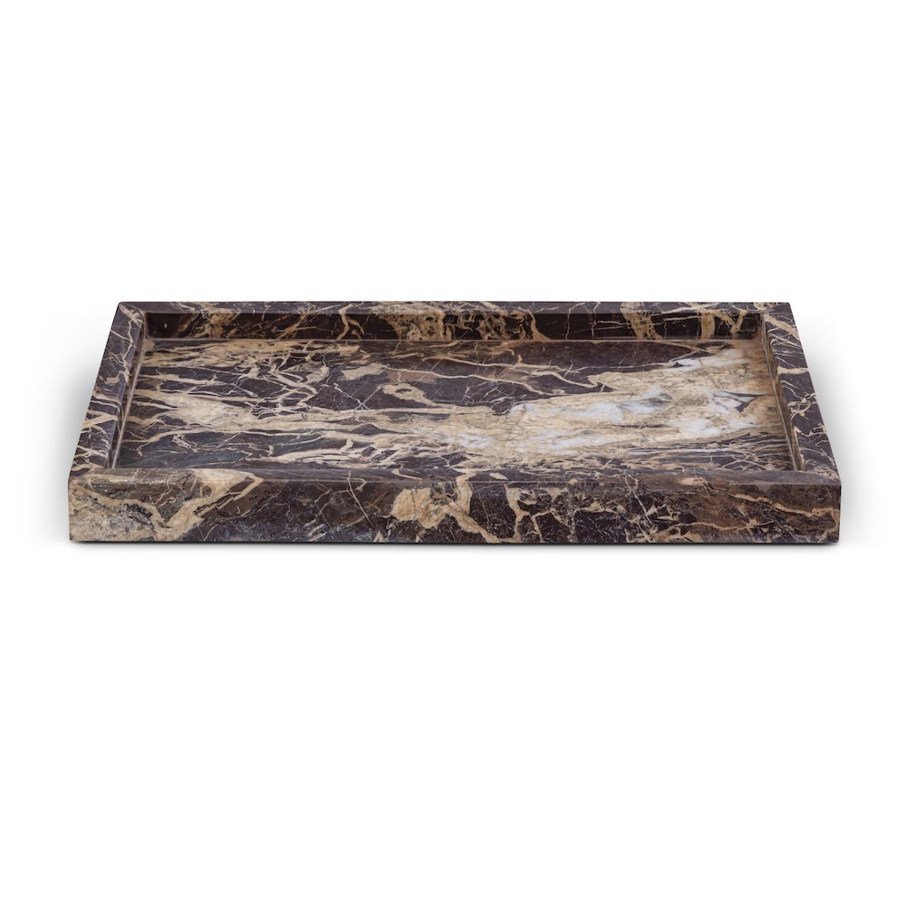 Barletta Cherry Rectangular Marble Tray. Picture 1