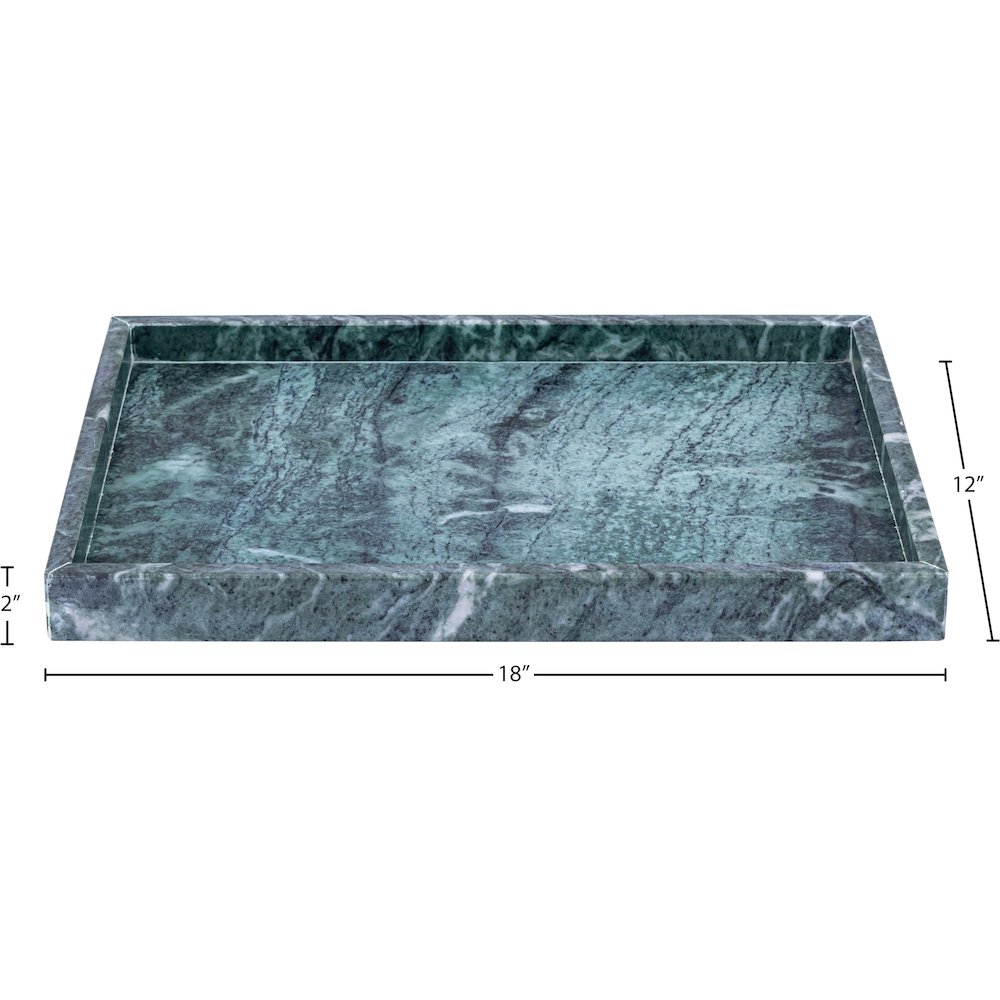 Barletta Green Rectangular Marble Tray. Picture 5