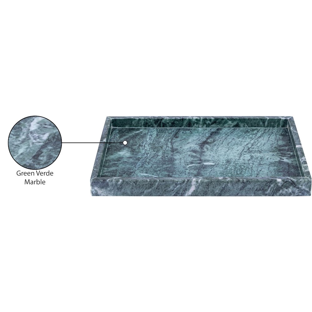 Barletta Green Rectangular Marble Tray. Picture 3