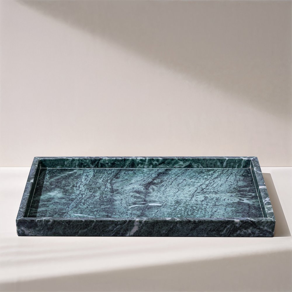Barletta Green Rectangular Marble Tray. Picture 4