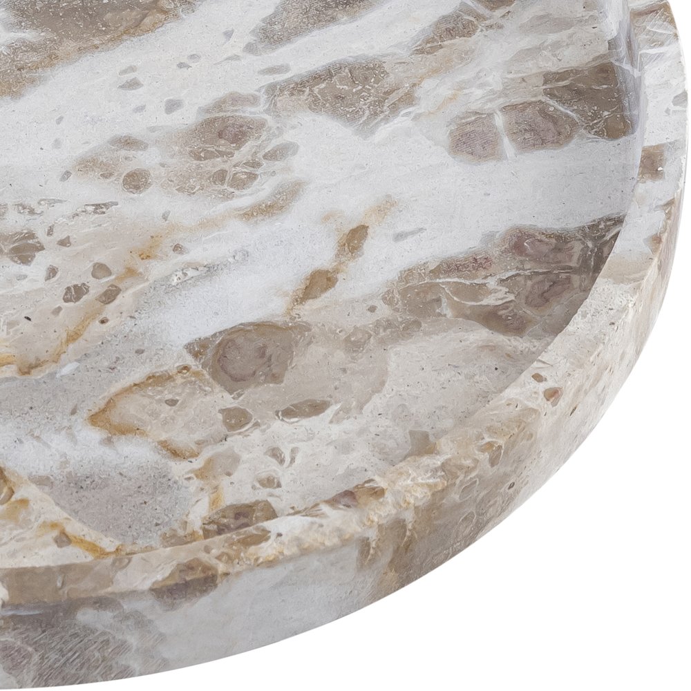Barletta Beige Round Marble Tray. Picture 2
