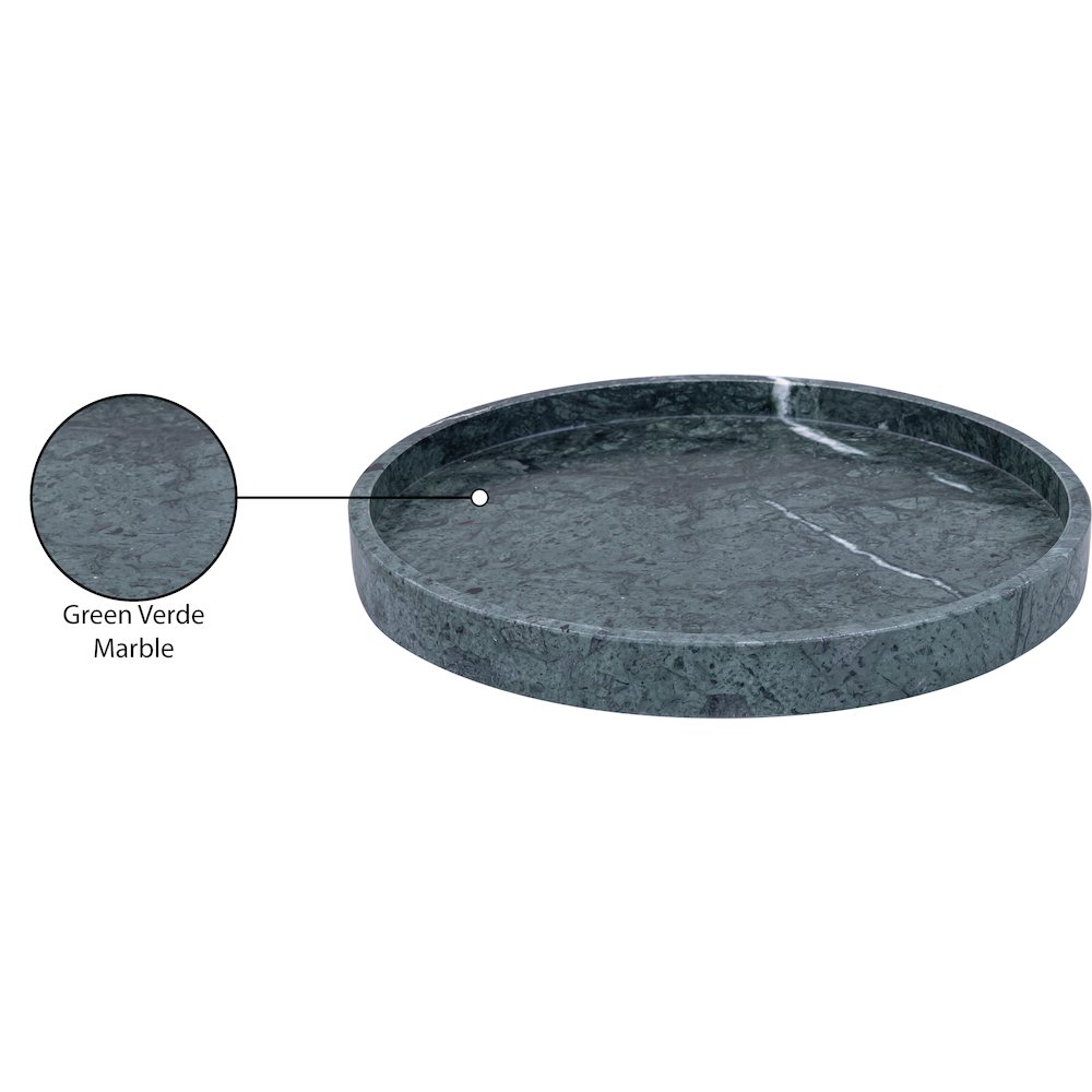 Barletta Green Round Marble Tray. Picture 3