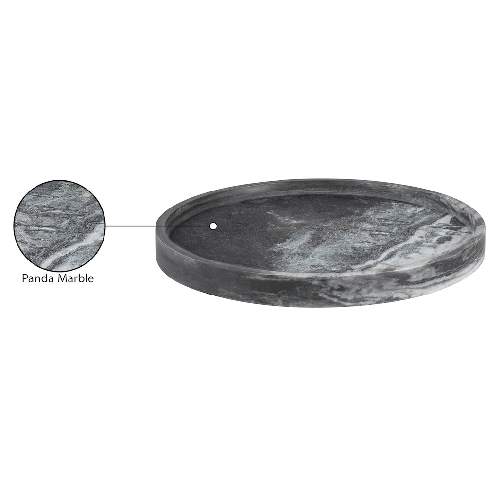 Barletta Panda Round Marble Tray. Picture 3