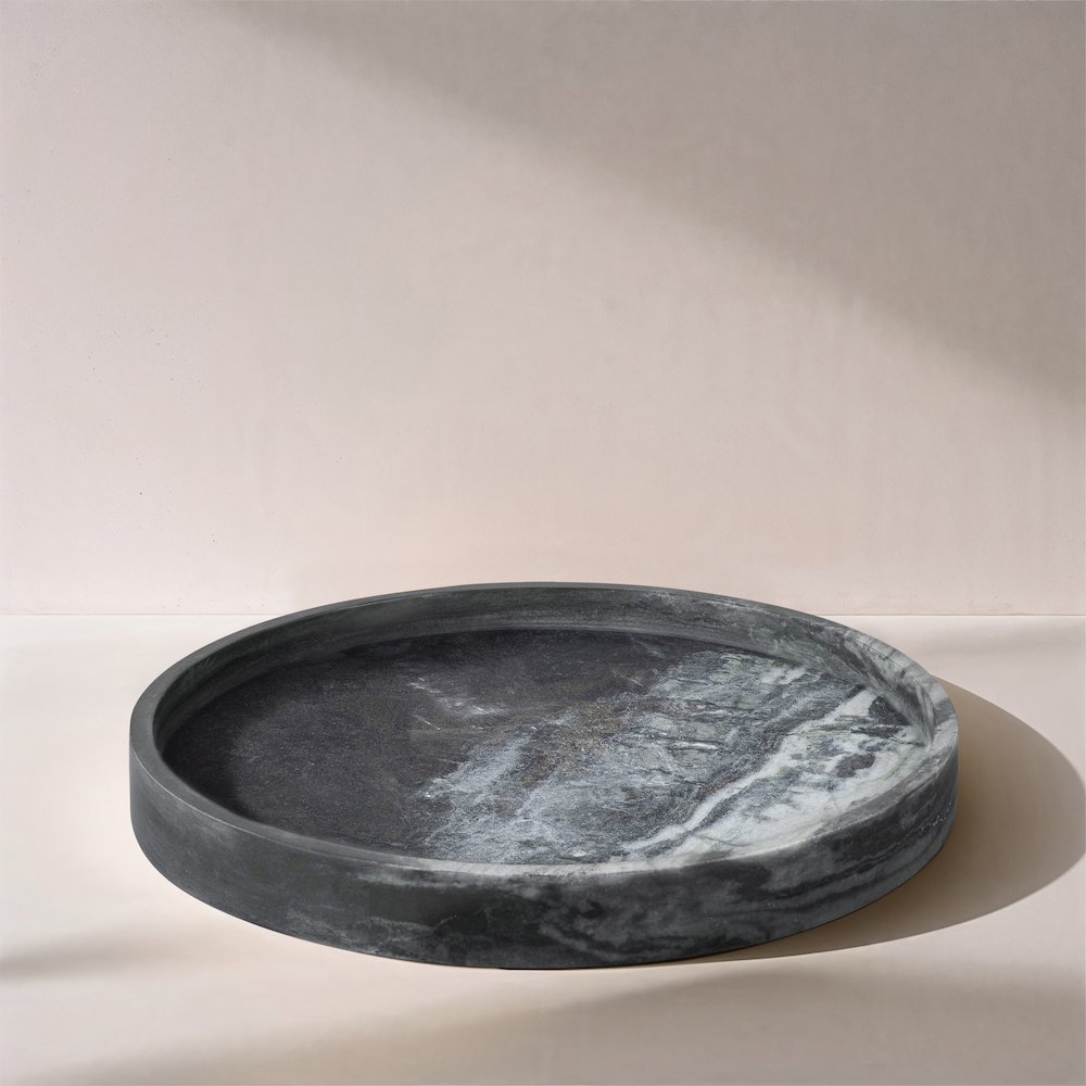 Barletta Panda Round Marble Tray. Picture 4