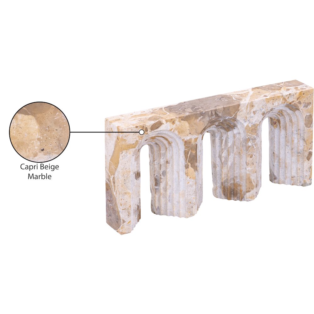 Curva Beige Marble Decorative Object. Picture 4