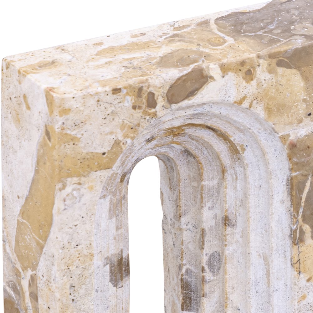 Curva Beige Marble Decorative Object. Picture 6