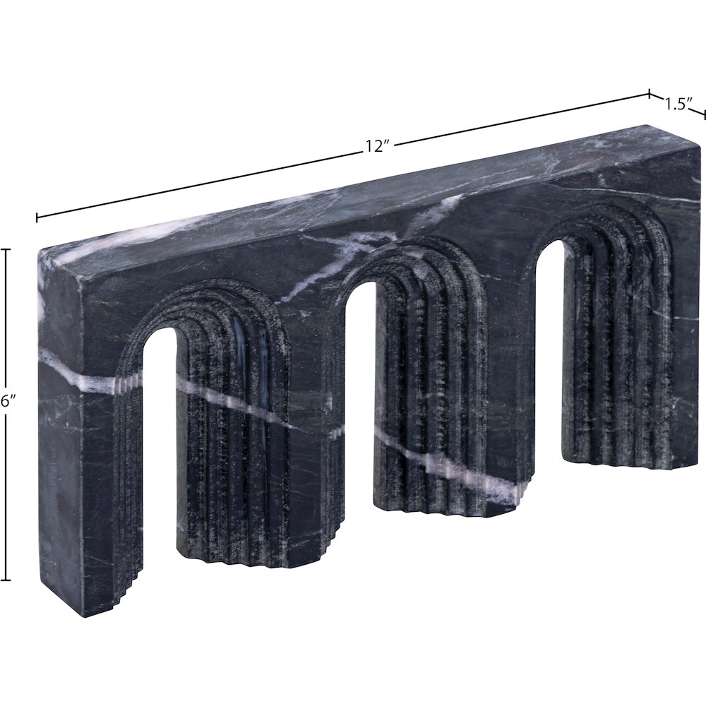 Curva Black Marble Decorative Object. Picture 3