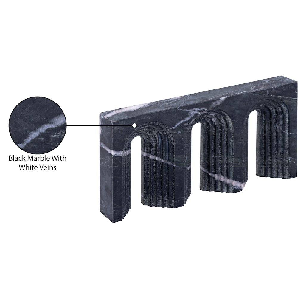 Curva Black Marble Decorative Object. Picture 4