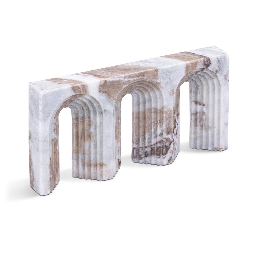 Curva Brown Marble Decorative Object. Picture 1
