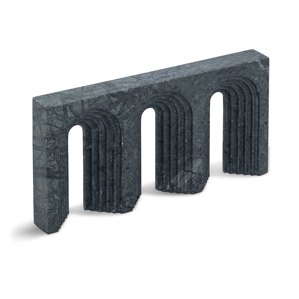 Curva Green Marble Decorative Object. Picture 1