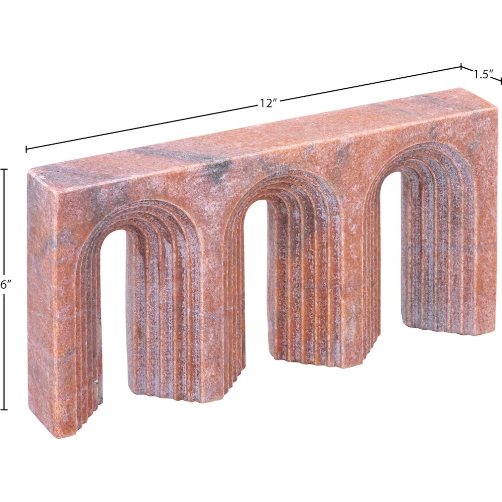 Curva Pink Marble Decorative Object. Picture 3