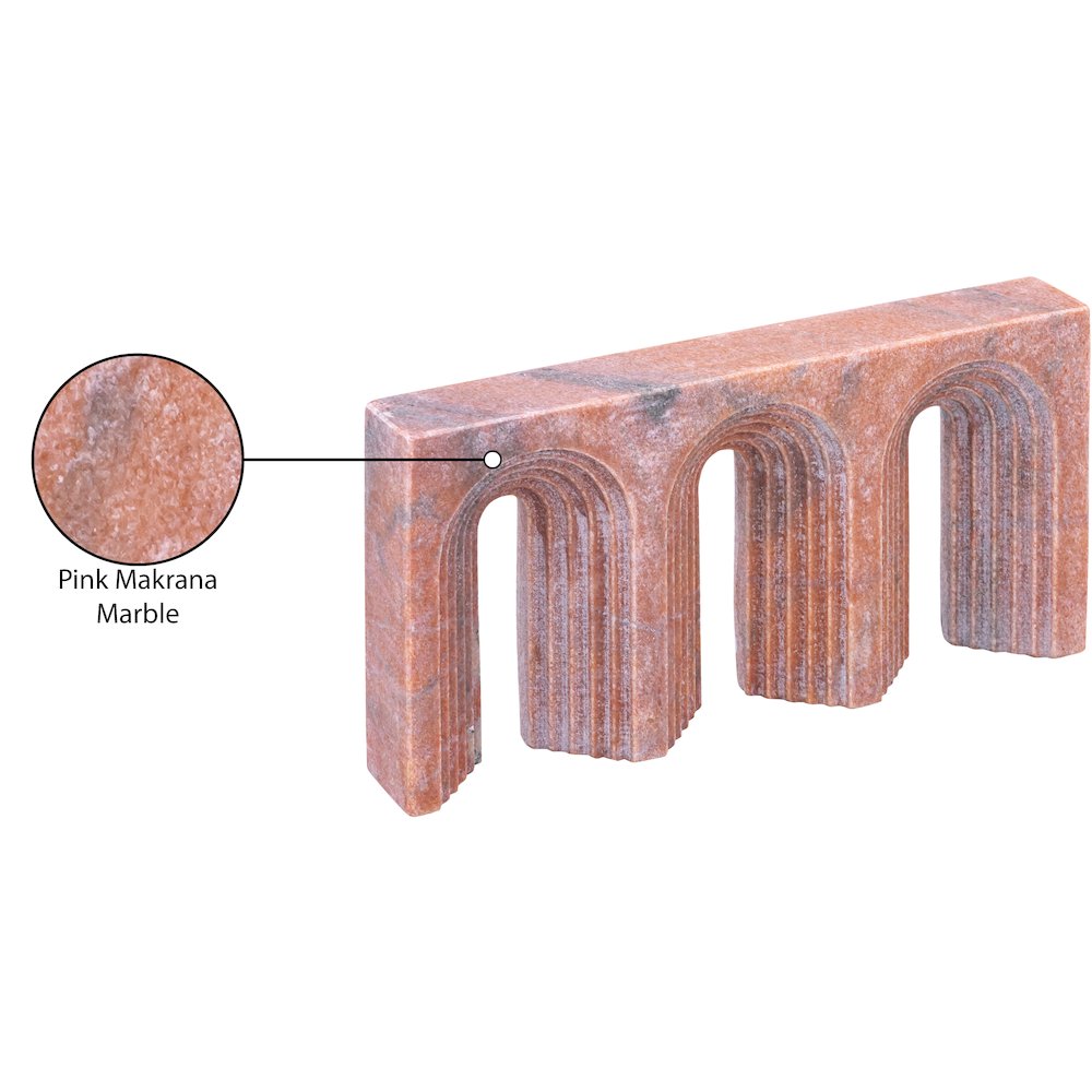 Curva Pink Marble Decorative Object. Picture 4