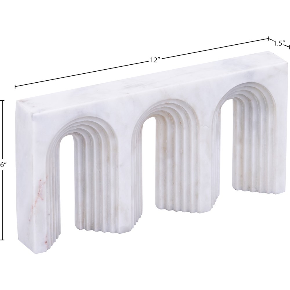 Curva White Marble Decorative Object. Picture 3
