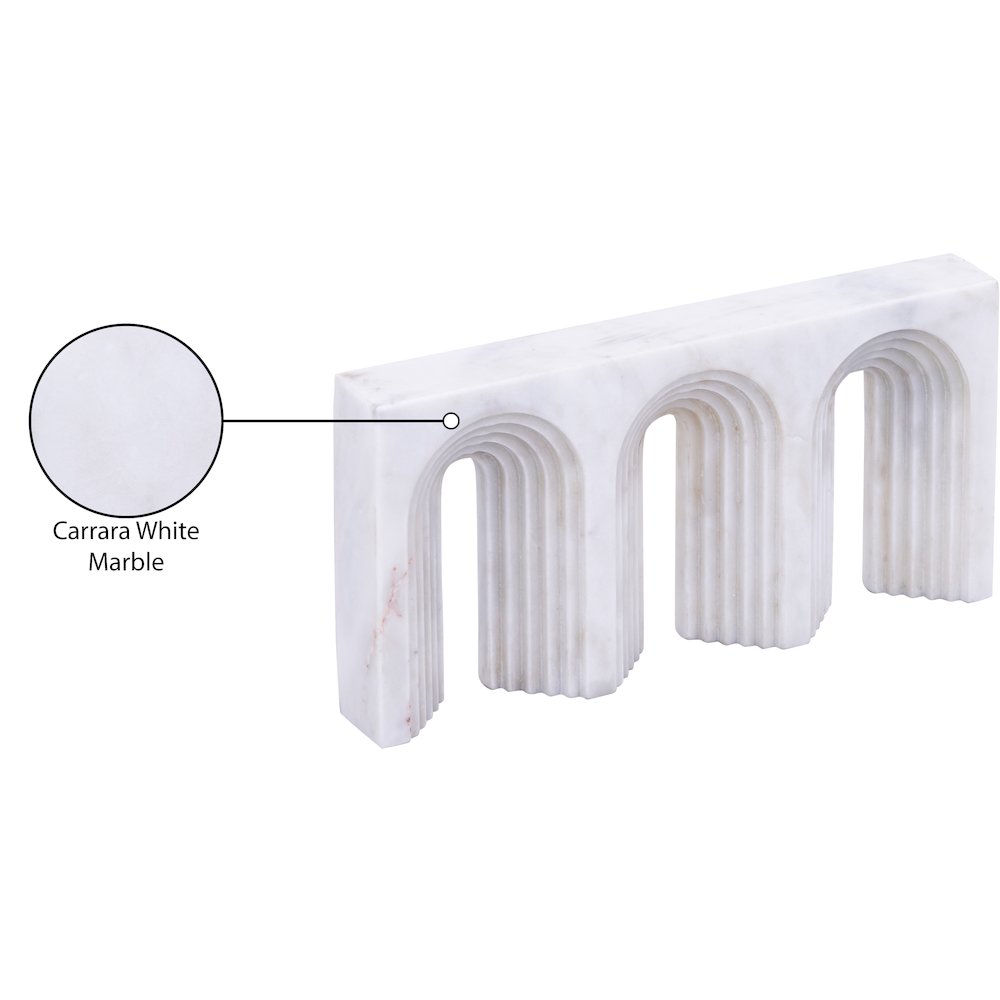 Curva White Marble Decorative Object. Picture 4