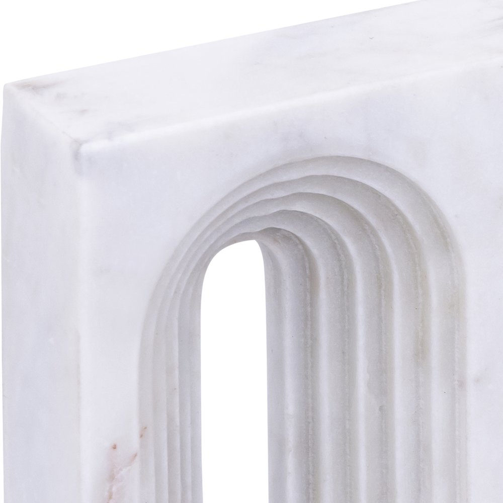 Curva White Marble Decorative Object. Picture 6