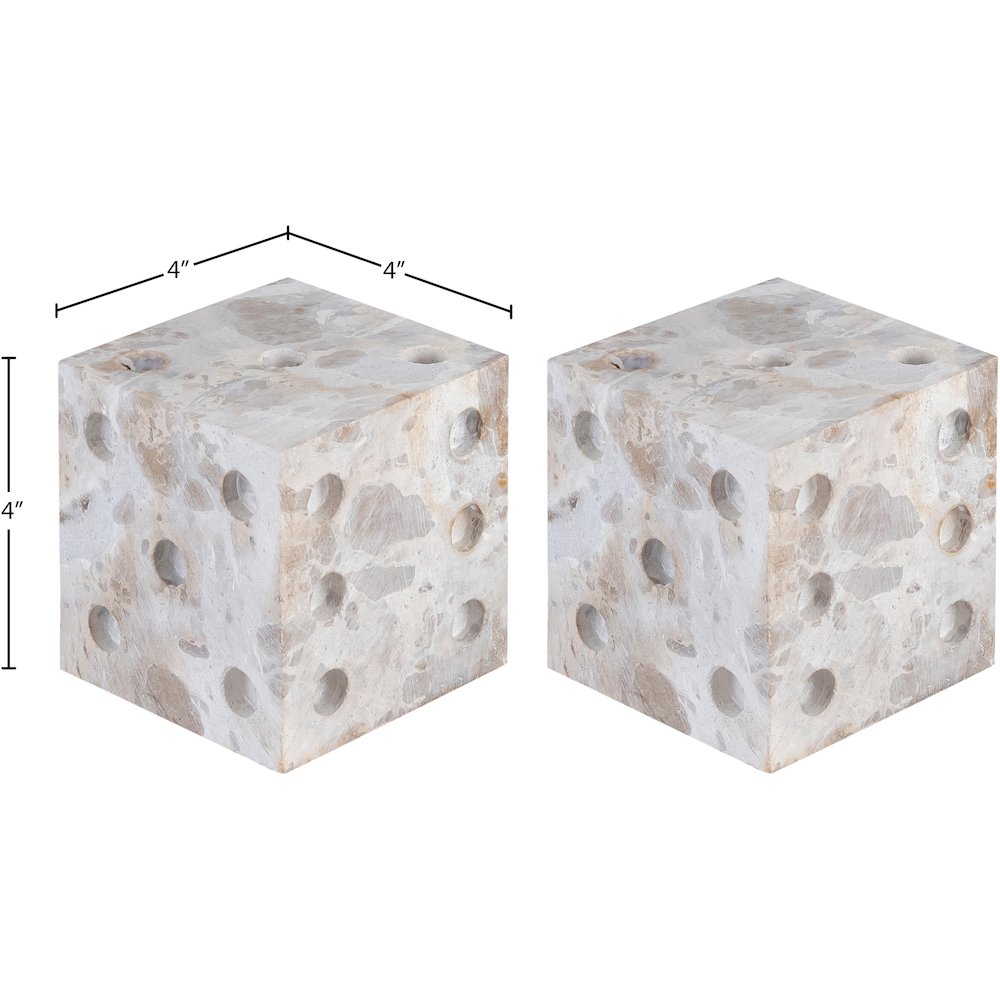 Dice Beige Marble Decorative Dice. Picture 5