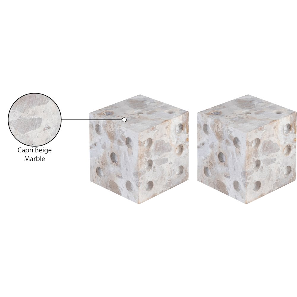 Dice Beige Marble Decorative Dice. Picture 3