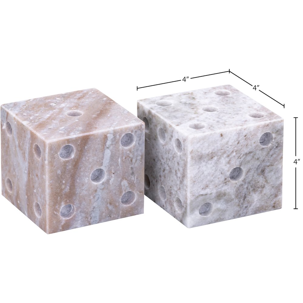 Dice Brown Marble Decorative Dice. Picture 5