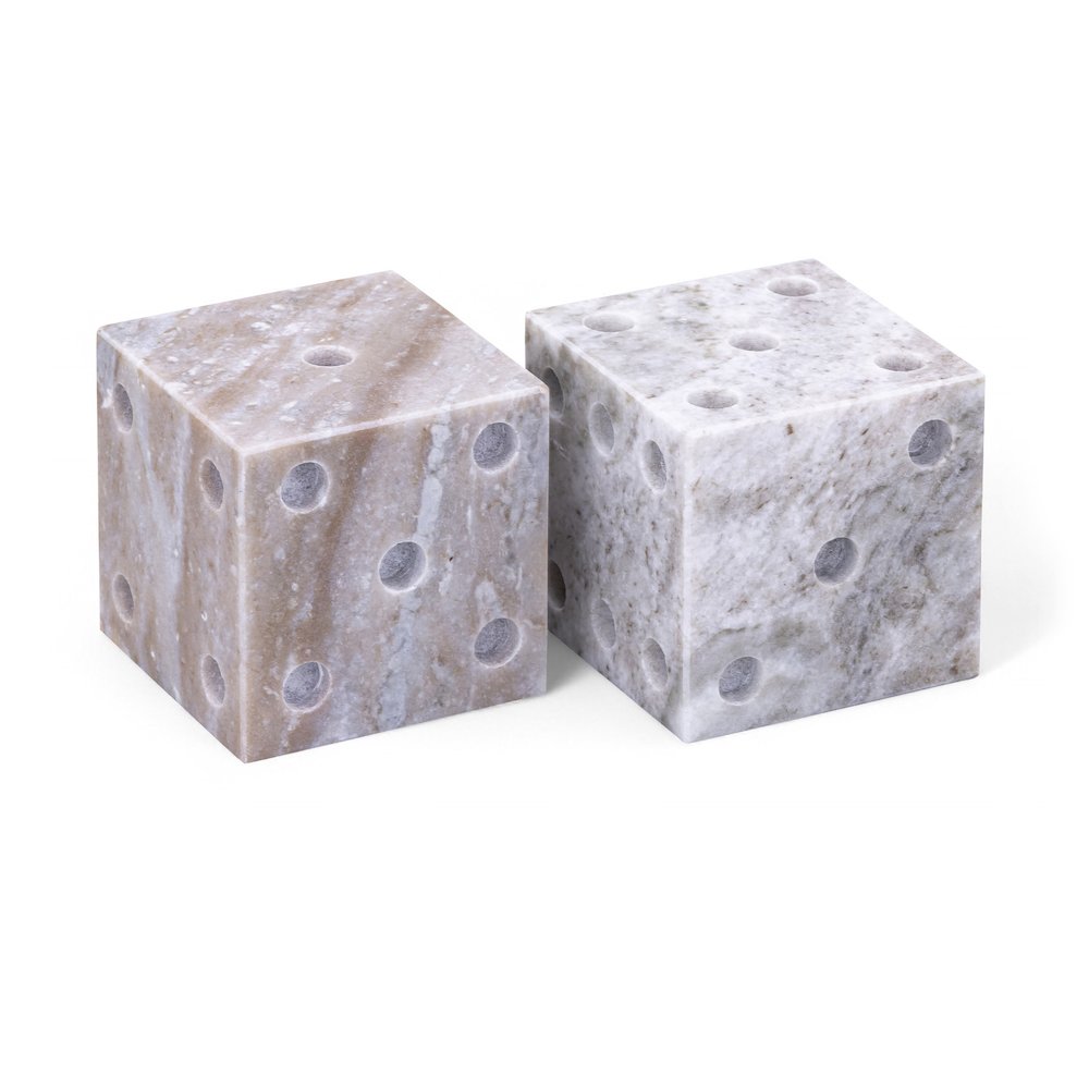 Dice Brown Marble Decorative Dice. Picture 1