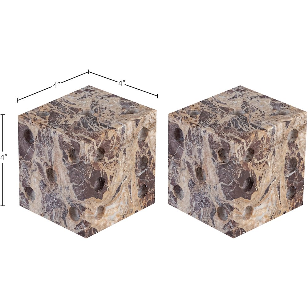 Dice Cherry Marble Decorative Dice. Picture 5