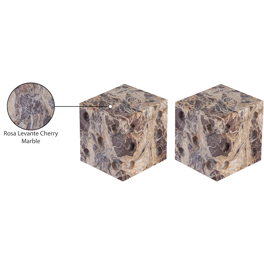 Dice Cherry Marble Decorative Dice. Picture 3