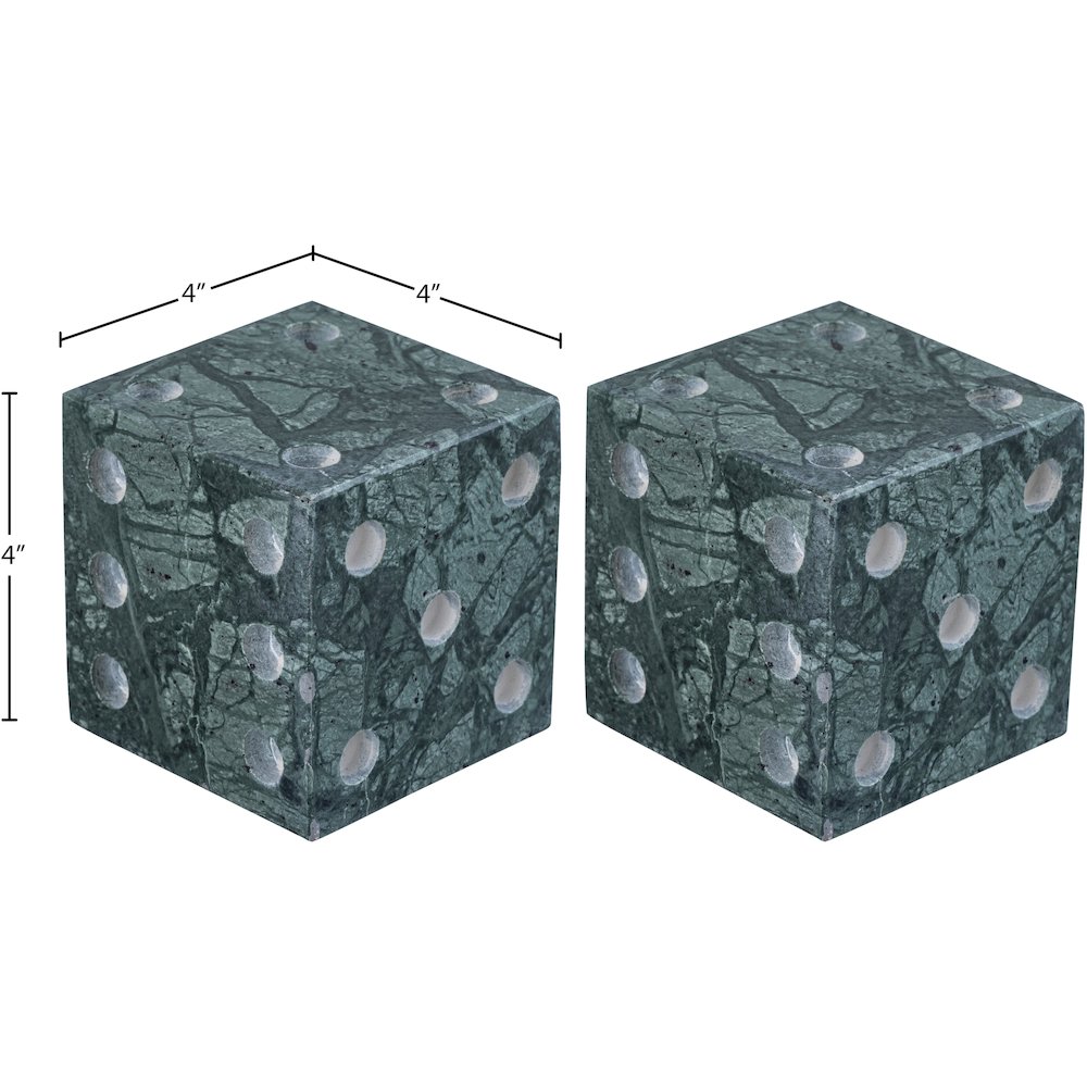 Dice Green Marble Decorative Dice. Picture 5