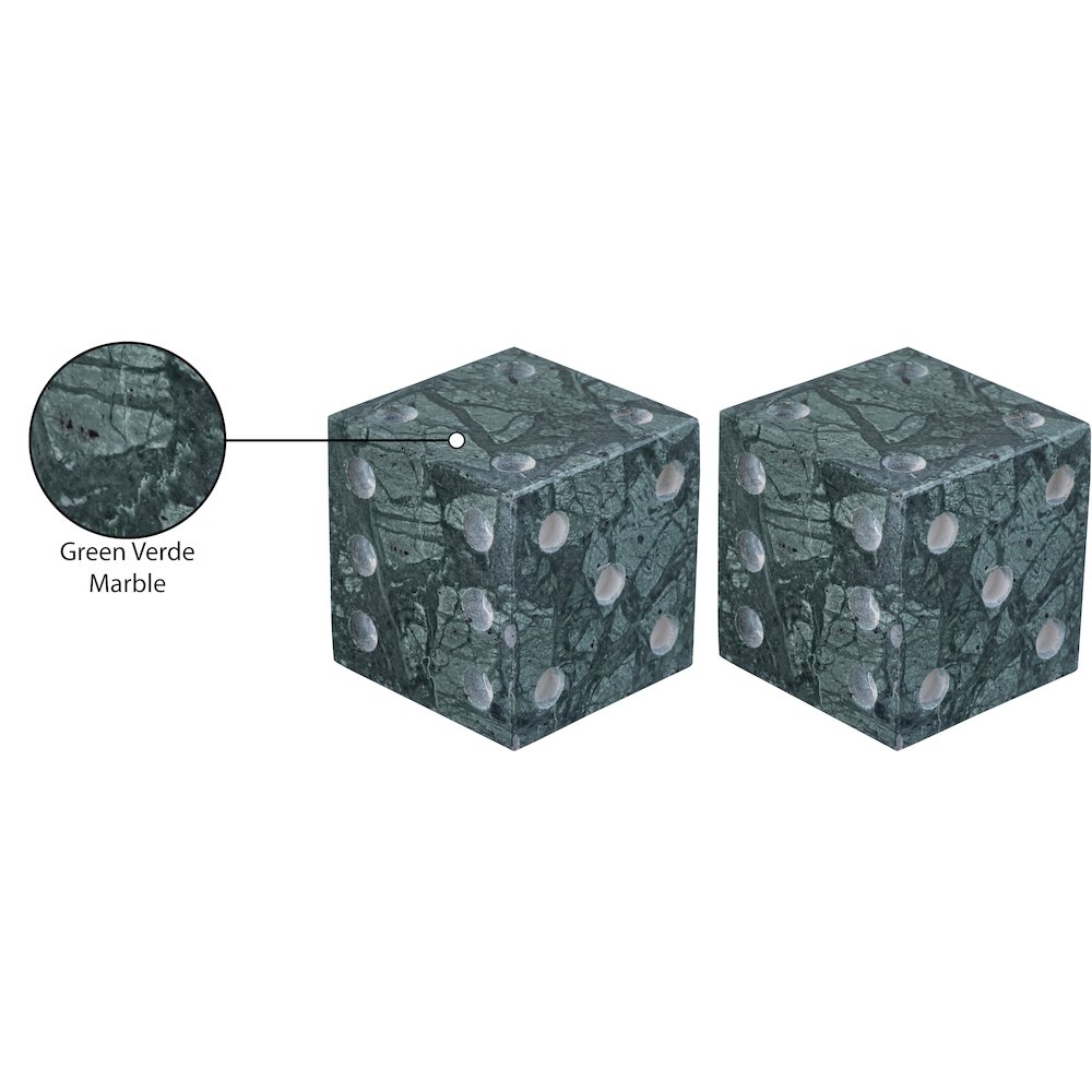 Dice Green Marble Decorative Dice. Picture 3