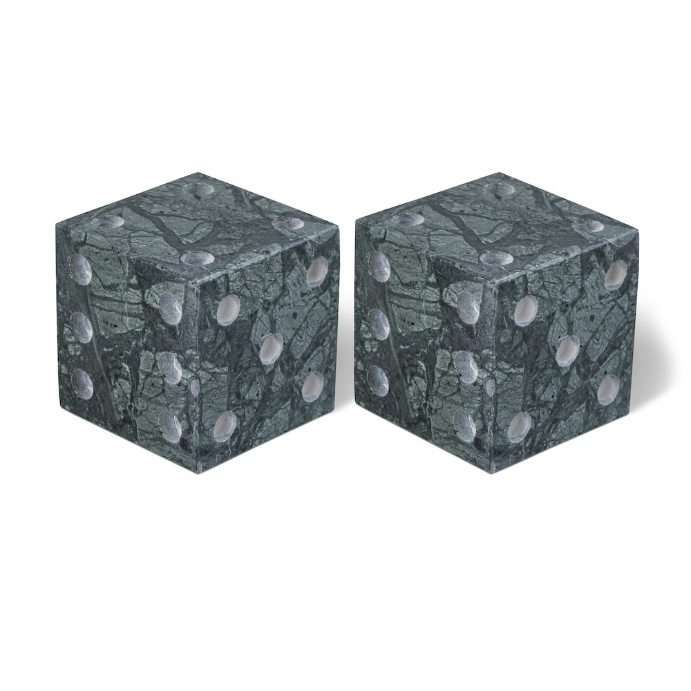 Dice Green Marble Decorative Dice. Picture 1
