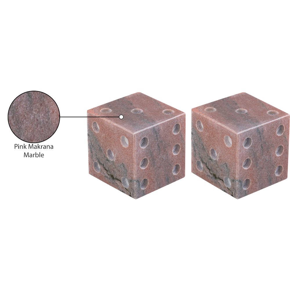 Dice Pink Marble Decorative Dice. Picture 3
