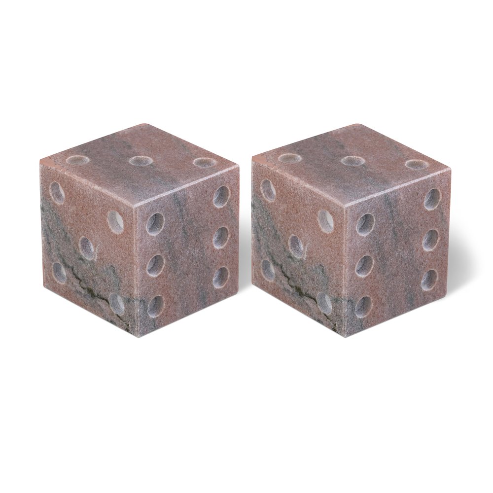 Dice Pink Marble Decorative Dice. Picture 1