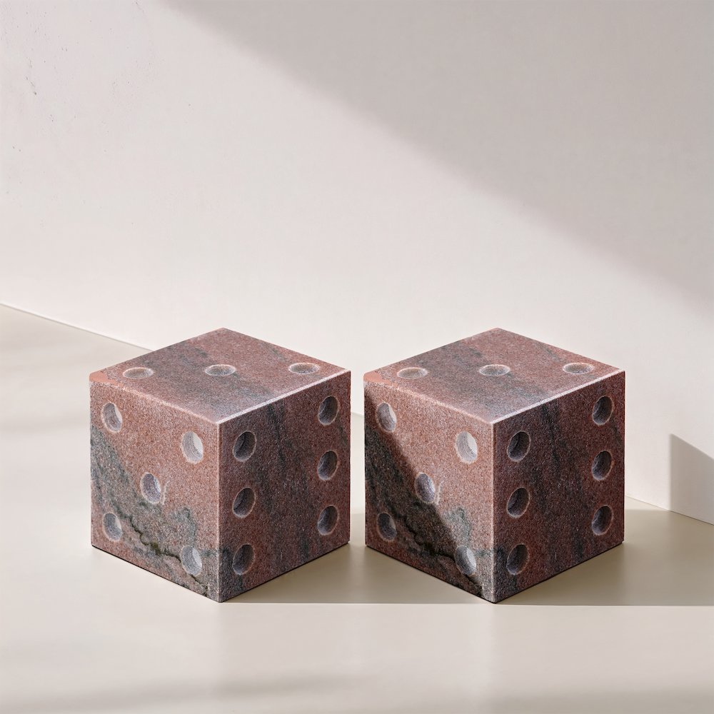 Dice Pink Marble Decorative Dice. Picture 4