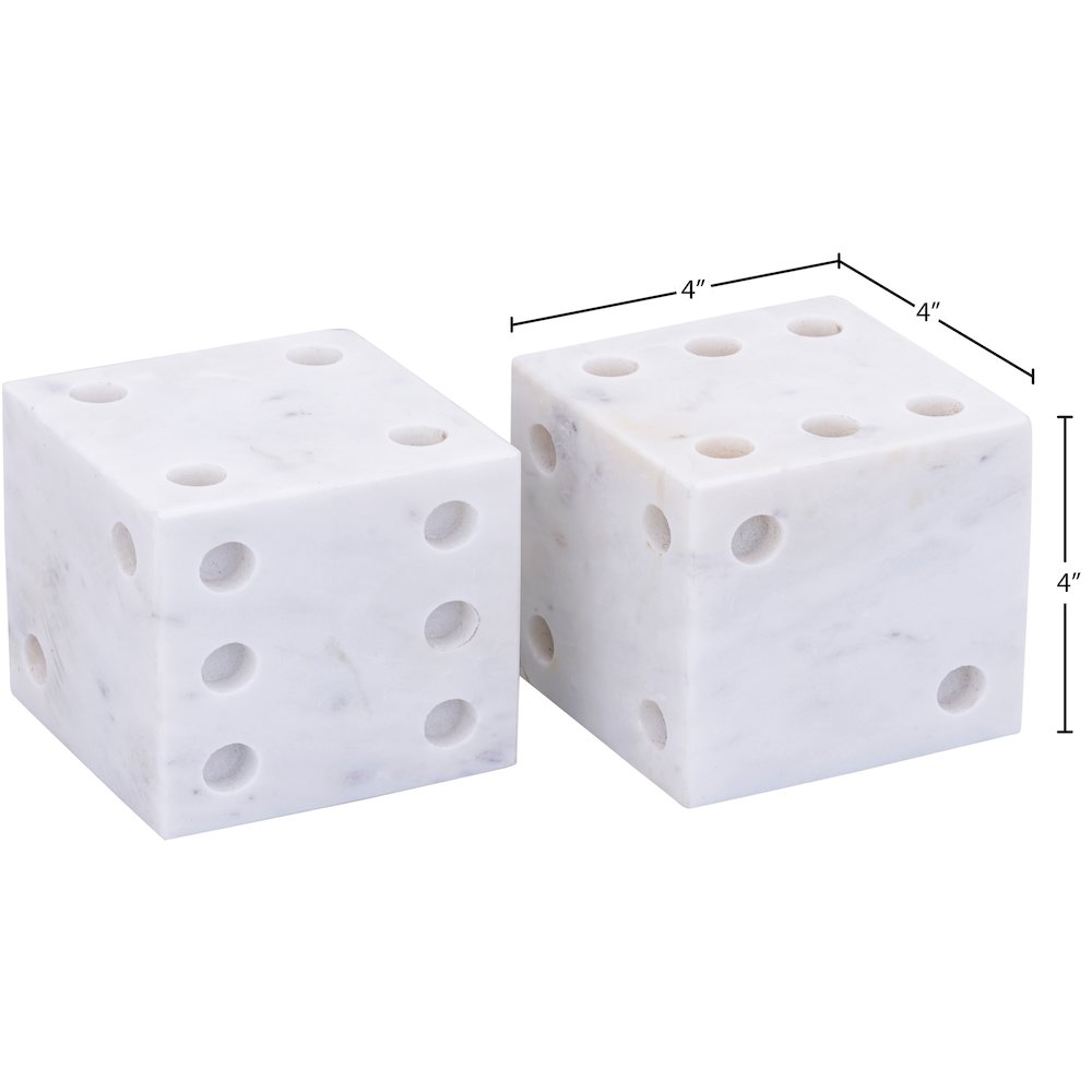 Dice White Marble Decorative Dice. Picture 5