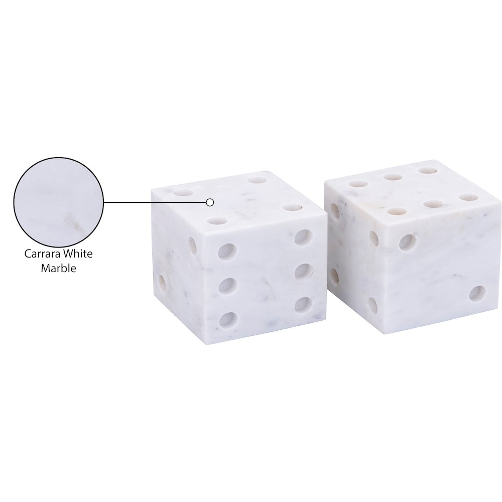 Dice White Marble Decorative Dice. Picture 3
