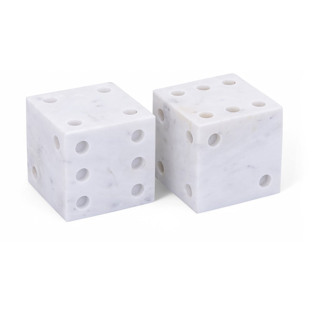Dice White Marble Decorative Dice. Picture 1
