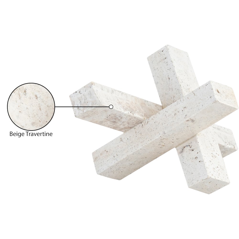 Stix Beige Travertine Decorative Object. Picture 3