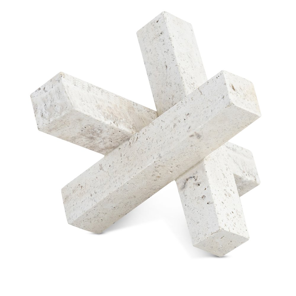 Stix Beige Travertine Decorative Object. Picture 1