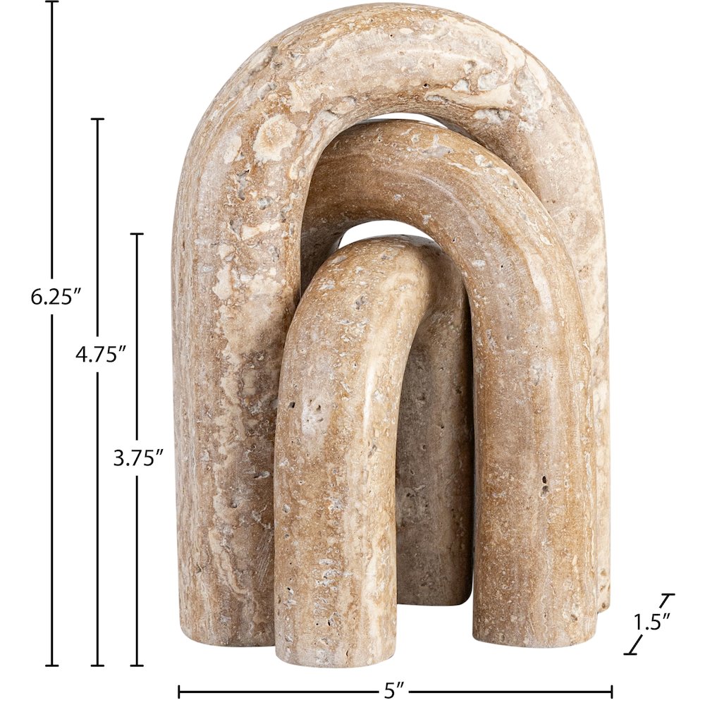 Arco Beige Travertine 3pc. Decorative Object. Picture 5