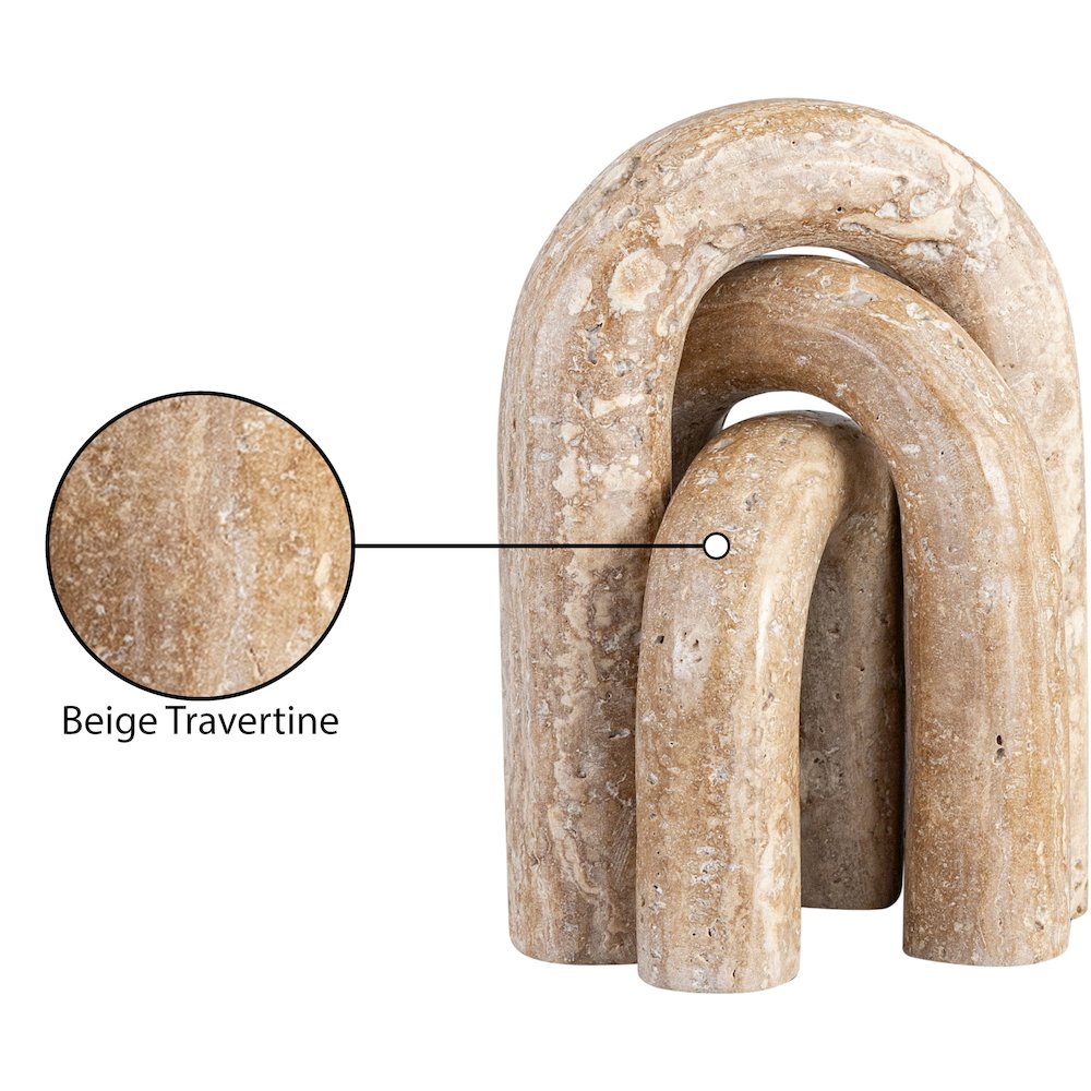 Arco Beige Travertine 3pc. Decorative Object. Picture 3