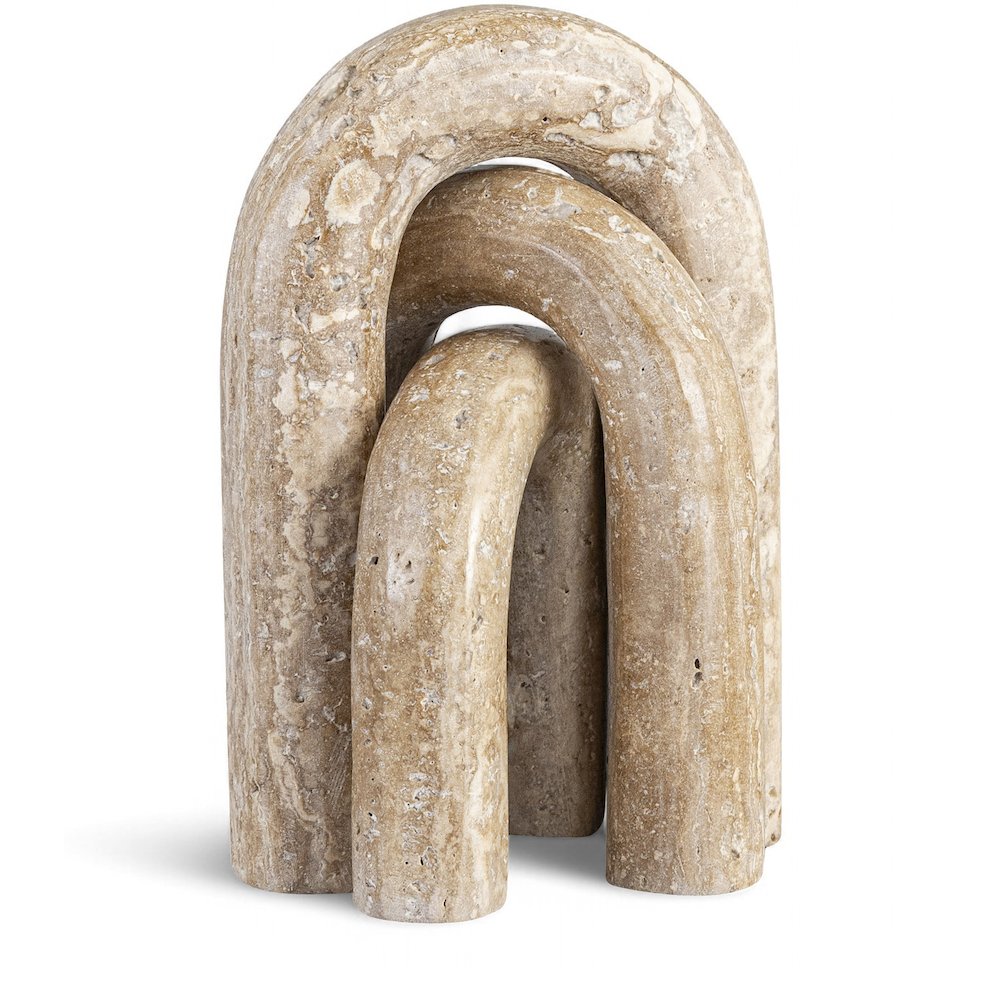 Arco Beige Travertine 3pc. Decorative Object. Picture 1